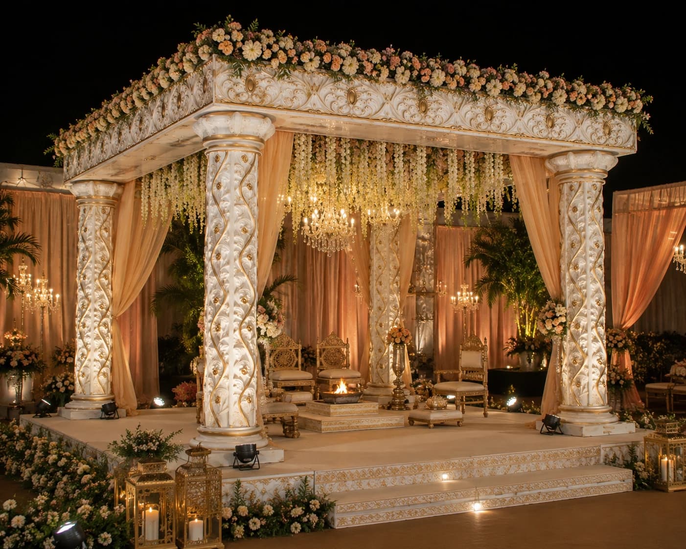 Fiber mandap and wedding gate supplied by TentMart