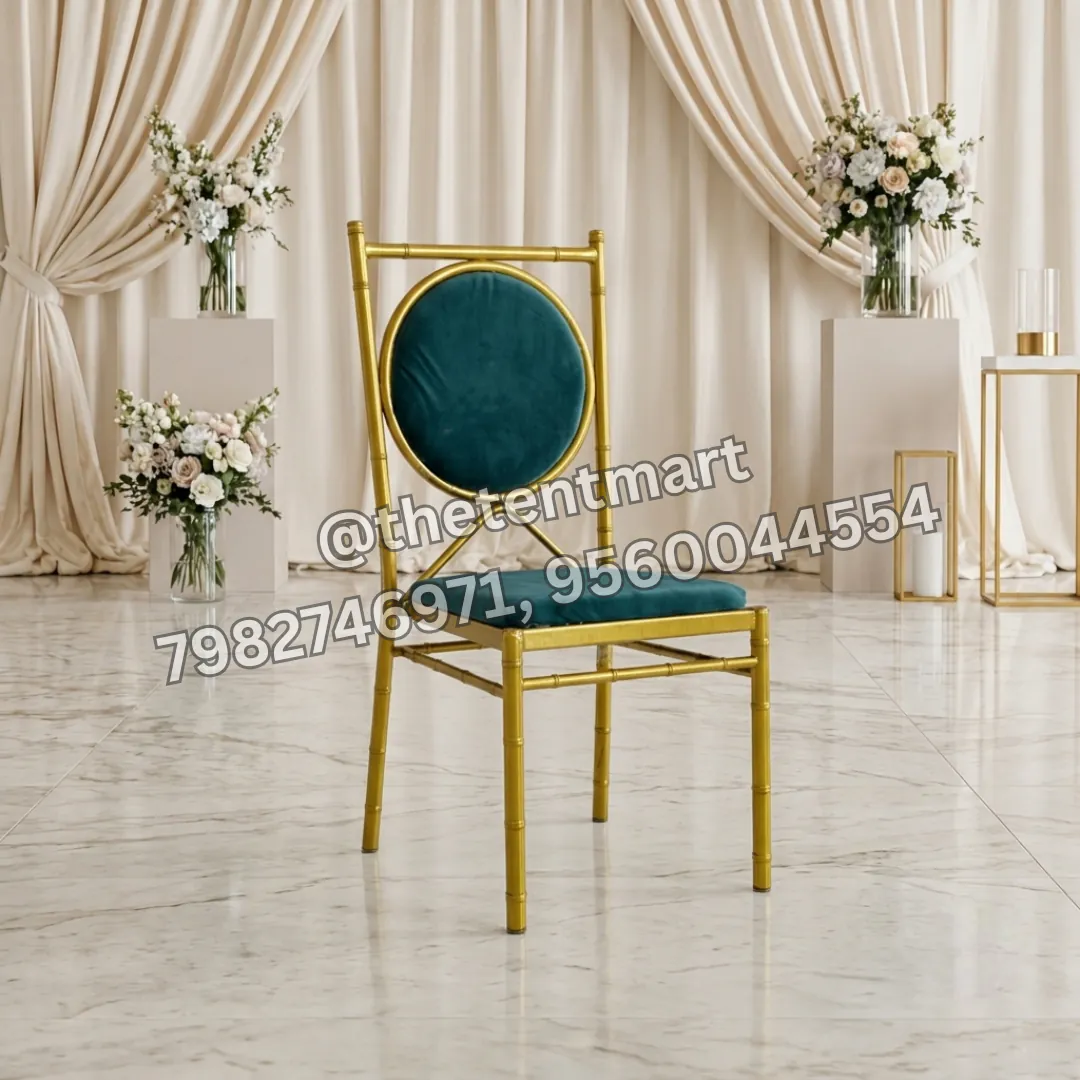 Round Back Blue Banquet Chair with Back Cushion, product code BC-124