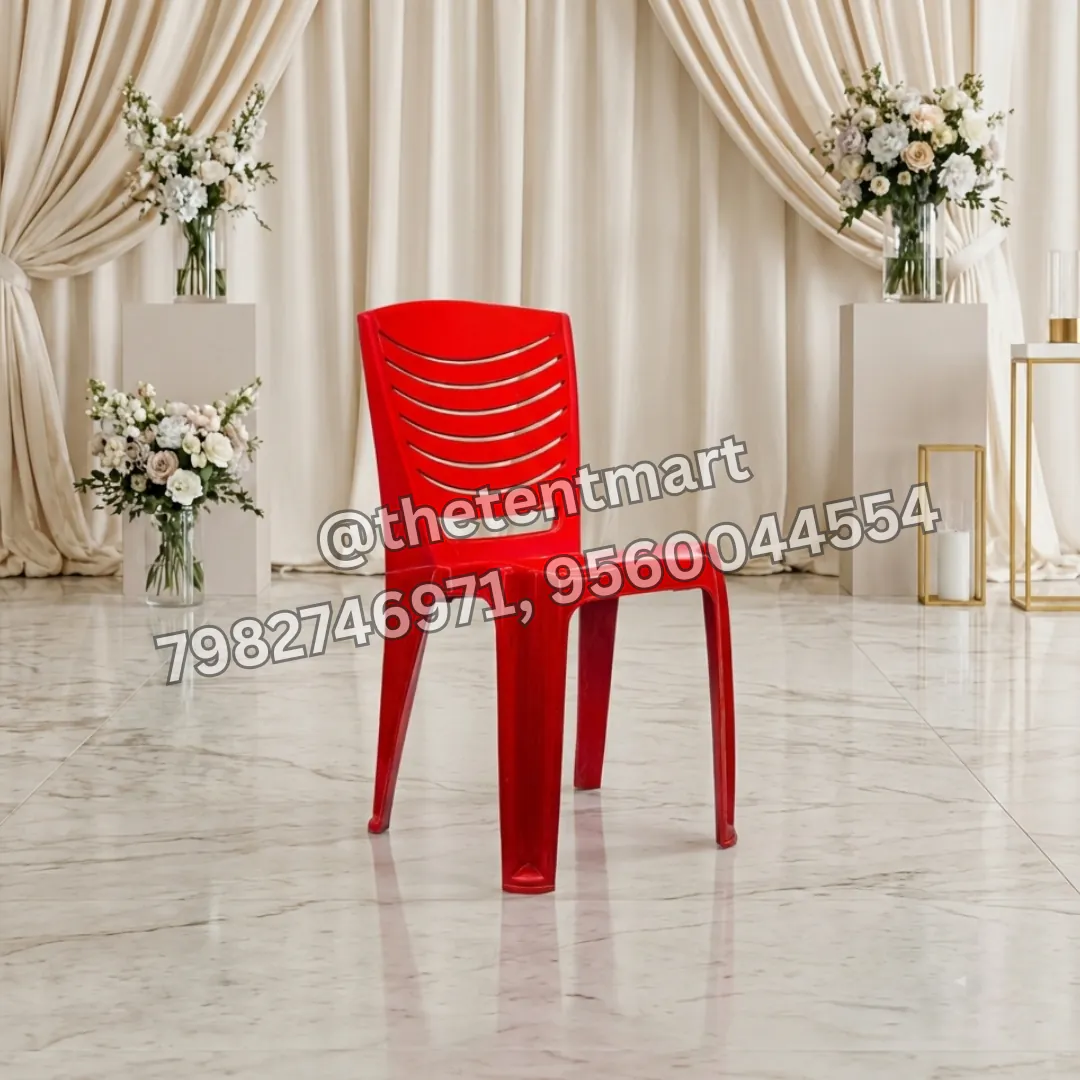 Standard Red Back Support Plastic Banquet Chair, product code BC-157