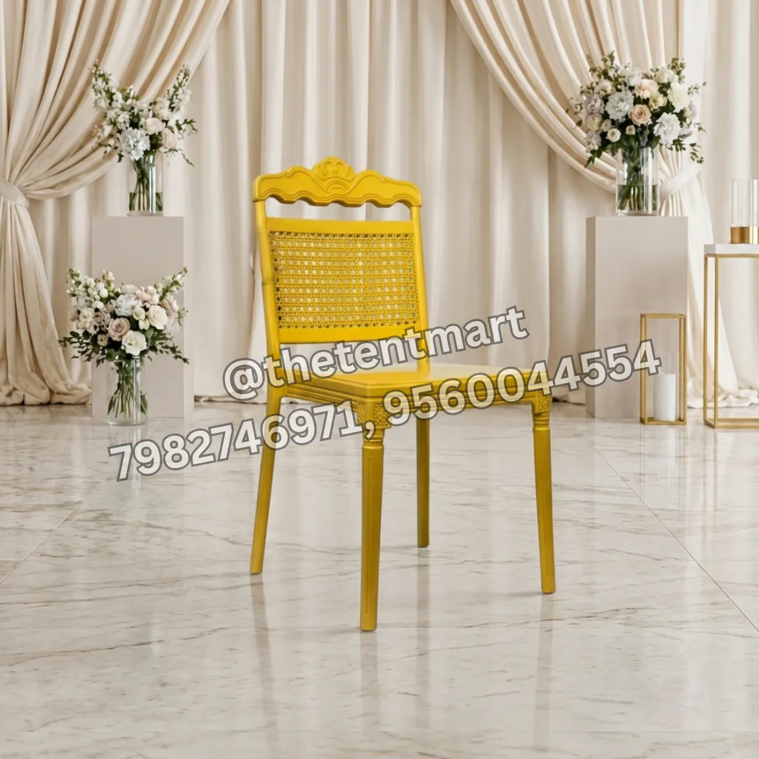 Yellow Net Design Back Plastic Banquet Chair, product code BC-202