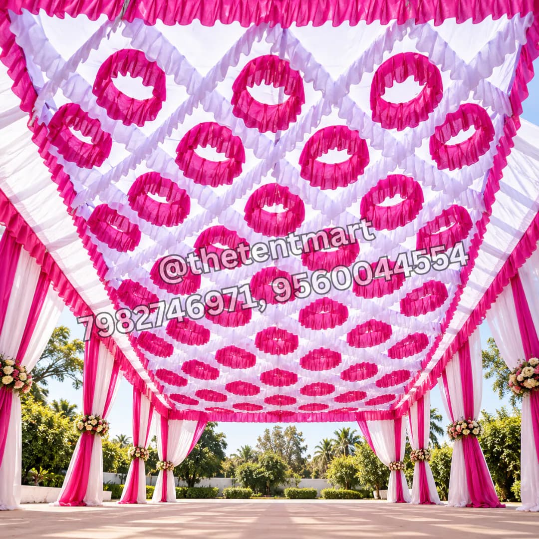 Vibrant Pink and White Tent Ceiling for Events, product code CL-112