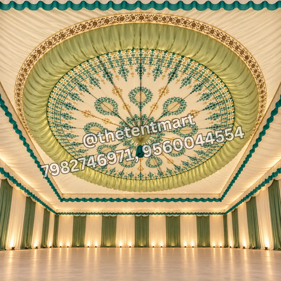 Beautiful Green Ceiling for Tents for a Mehndi Event, product code CL-98