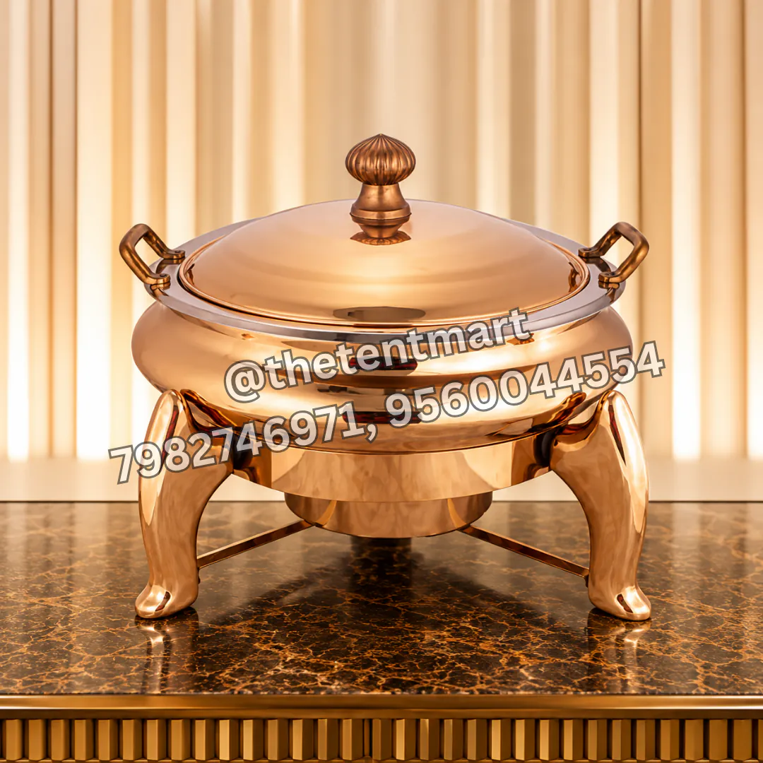 Rose Gold Lift-Top Serving Dish with Four Legs, product code SD-522