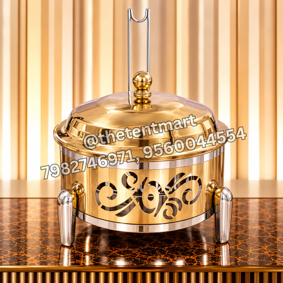 8 Ltr Stainless Steel Round-Shaped Serving Dish with Hanger, product code SD-705