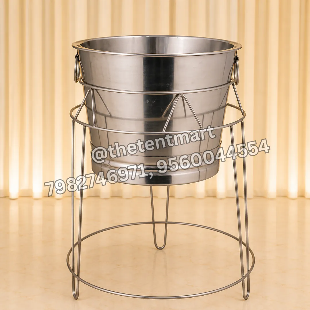 Standard Round Silver Dustbin with Stand, product code CA-403