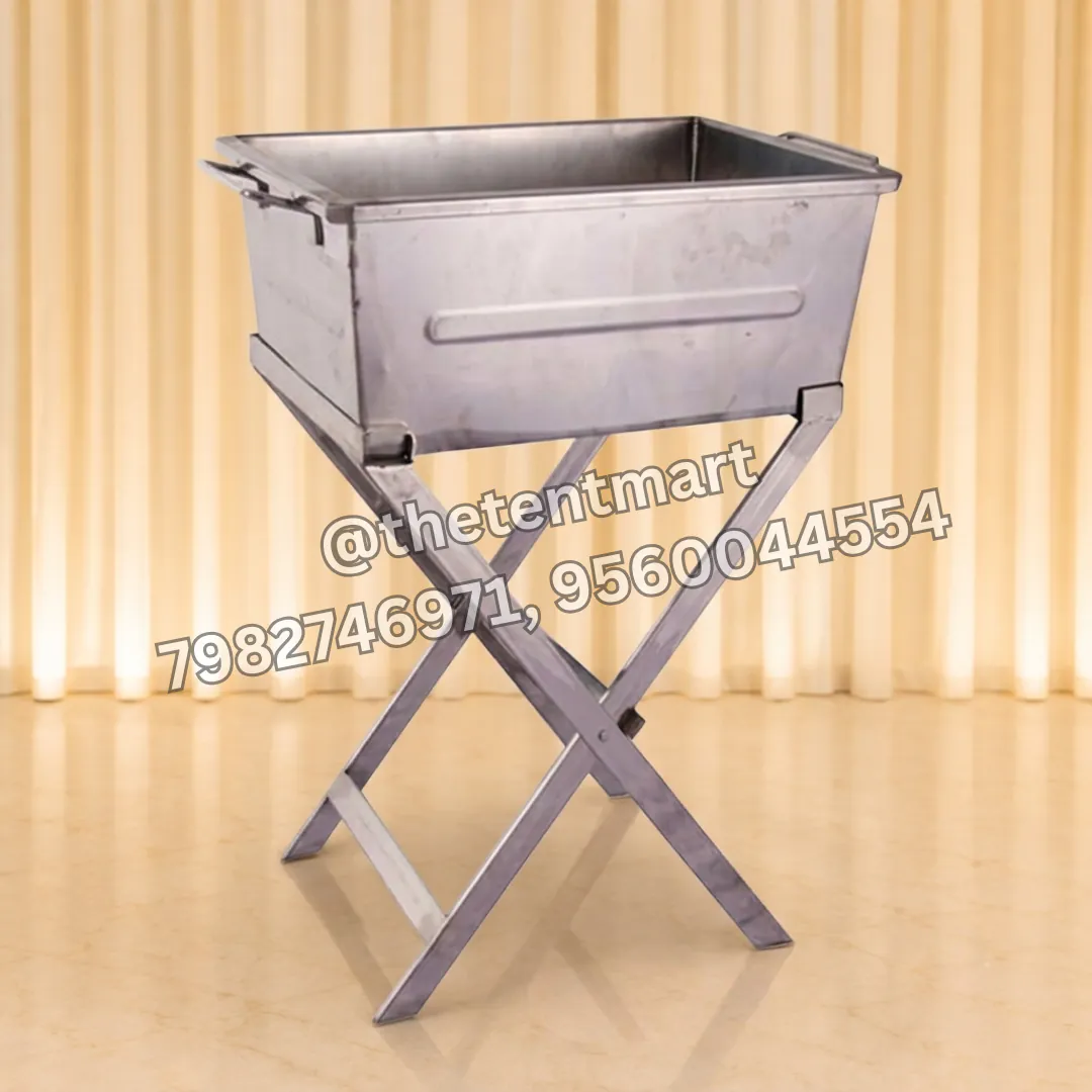 Cross Stand Rectangle Silver Dustbin, product code CA-407