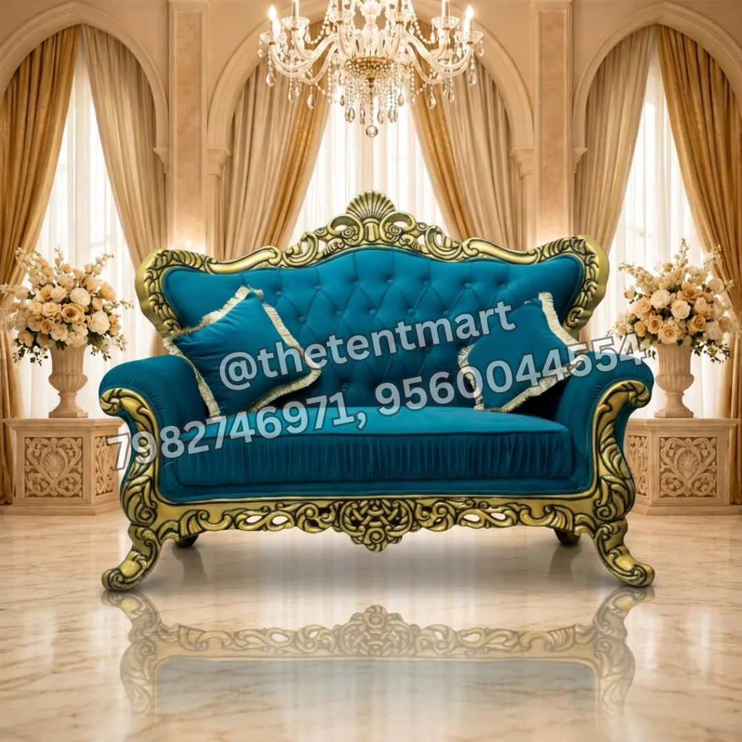 Antique Look Blue Malaysia Jaimala Sofa with Cushions, product code MWS-007