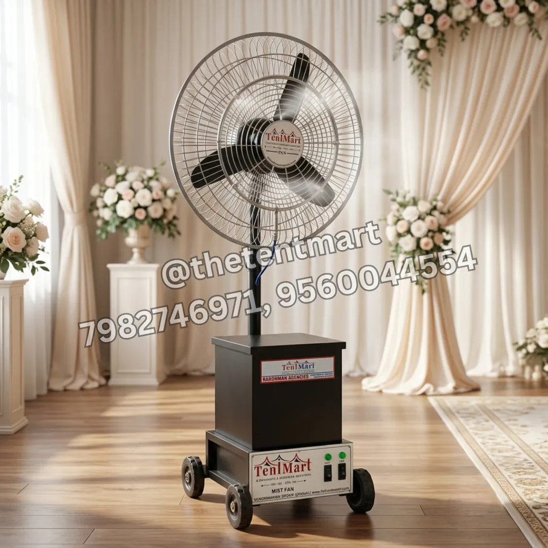 Electric 6.5 Ft Mist Fan with 60 L Stainless Steel Tank and Wheels, product code MF-057