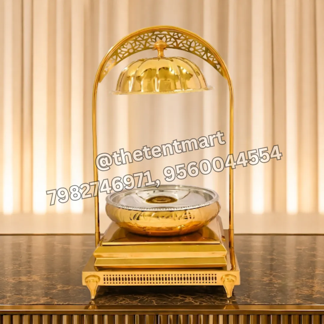 Round Shape Golden PVD Serving Dish with Handle, product code SD-470