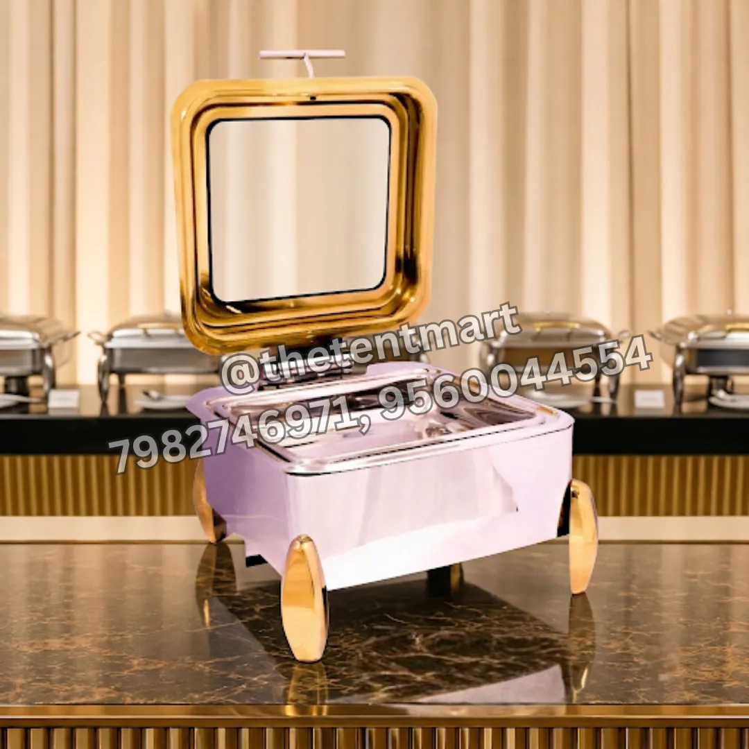 Square-Shaped Hydraulic Golden PVD Serving Dish, product code SD-601