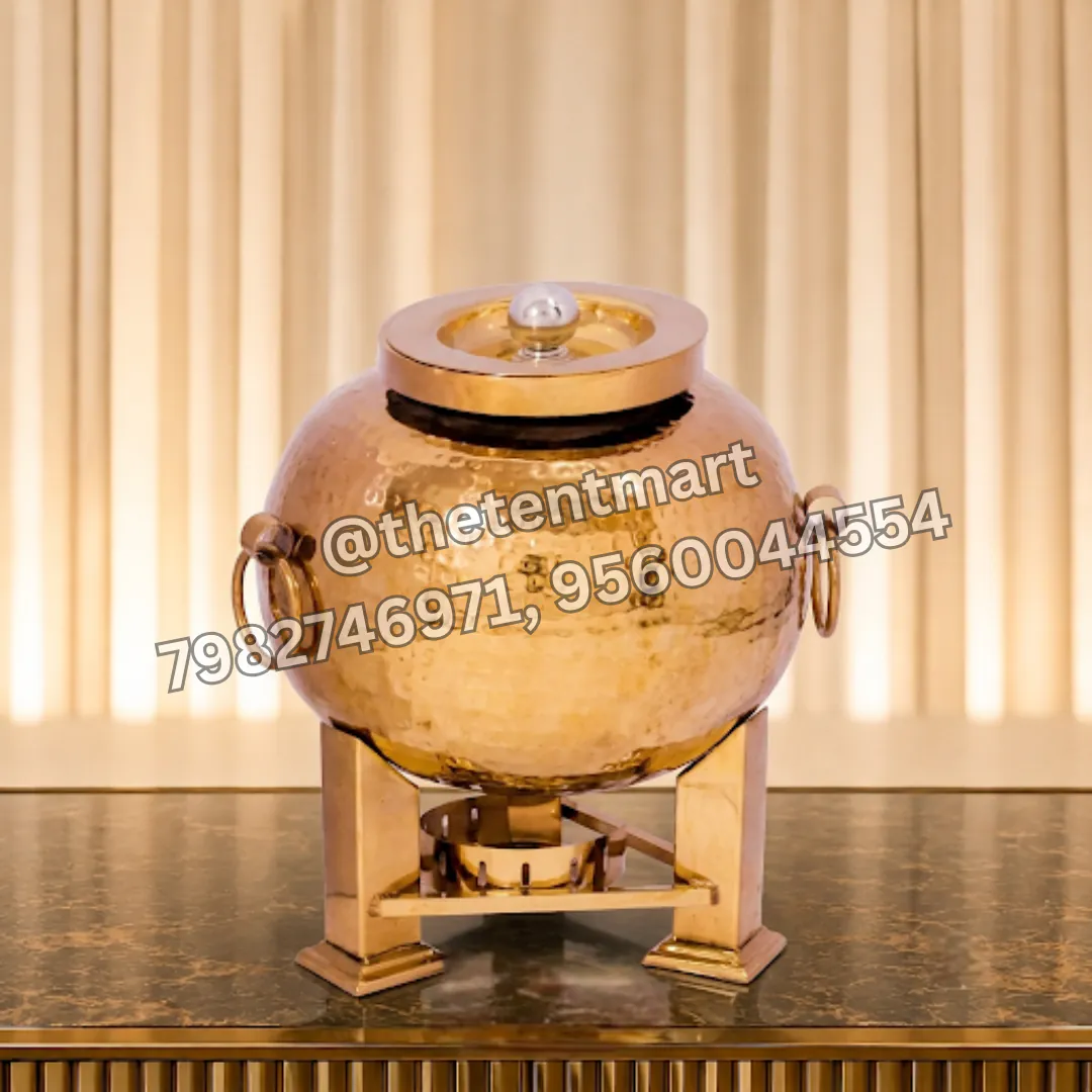 Golden PVD Coating 8 Ltr Chana Pateela / Soup Matka, product code SD-602