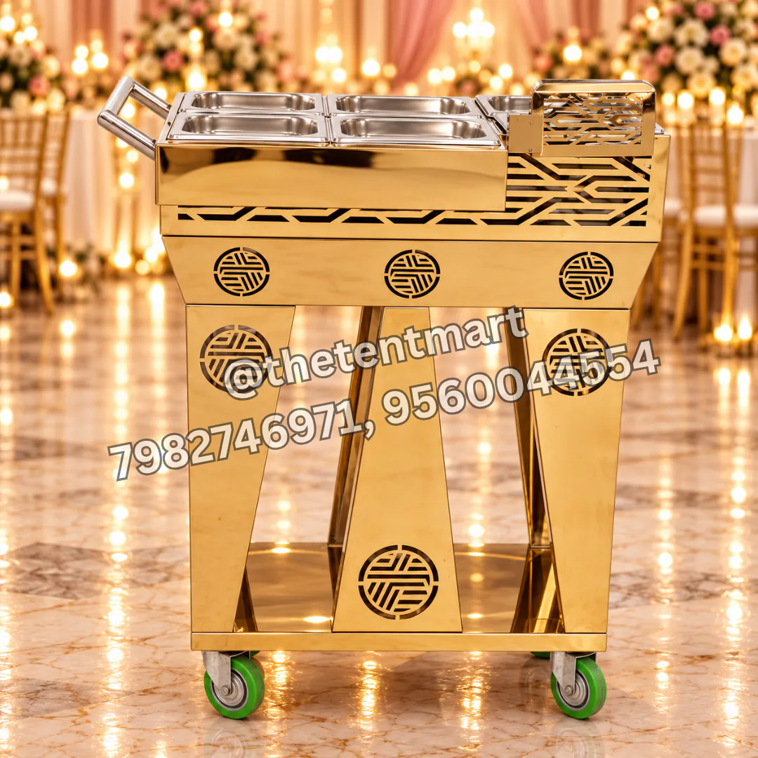 Designer Stainless Steel Snack Trolley, product code CA-440