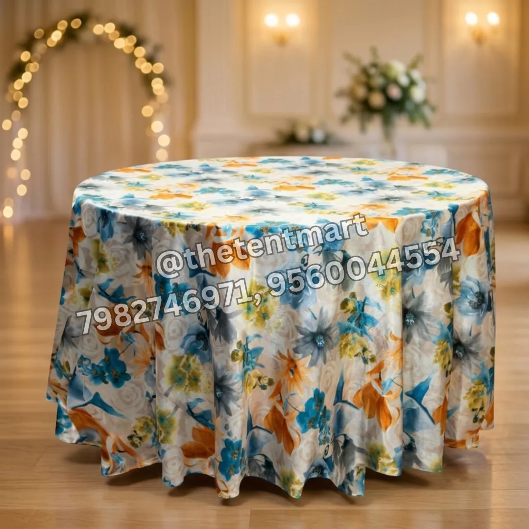 White Base Aesthetic Design Table Cover, product code RTF-131