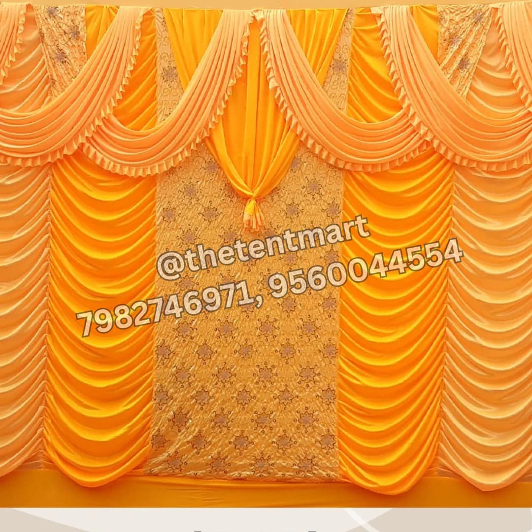 Beautifully Draped Orange Lycra Tent Side Wall, product code CT-173