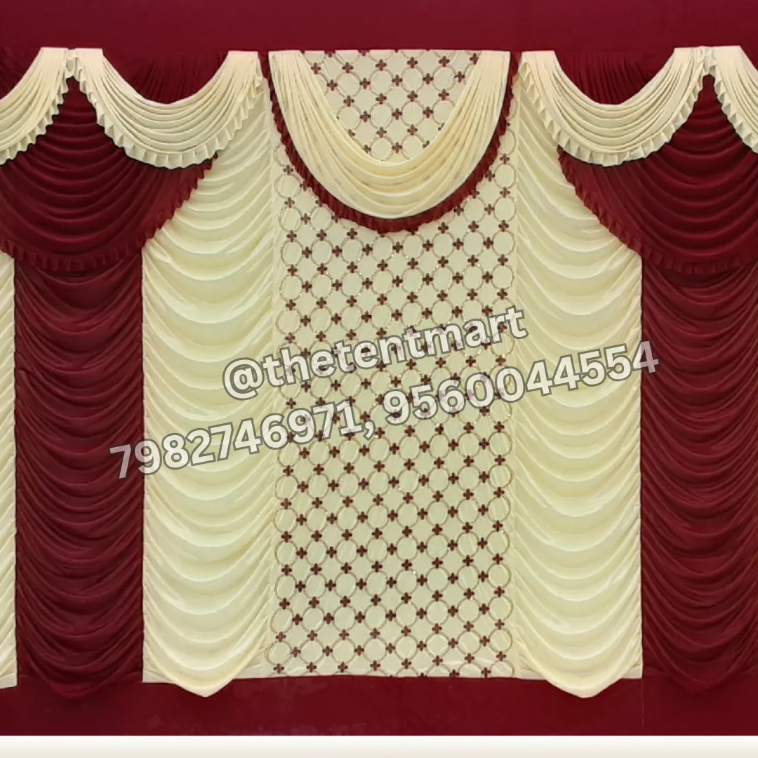 Red and White Designer Lycra Tent Side Wall, product code CT-210