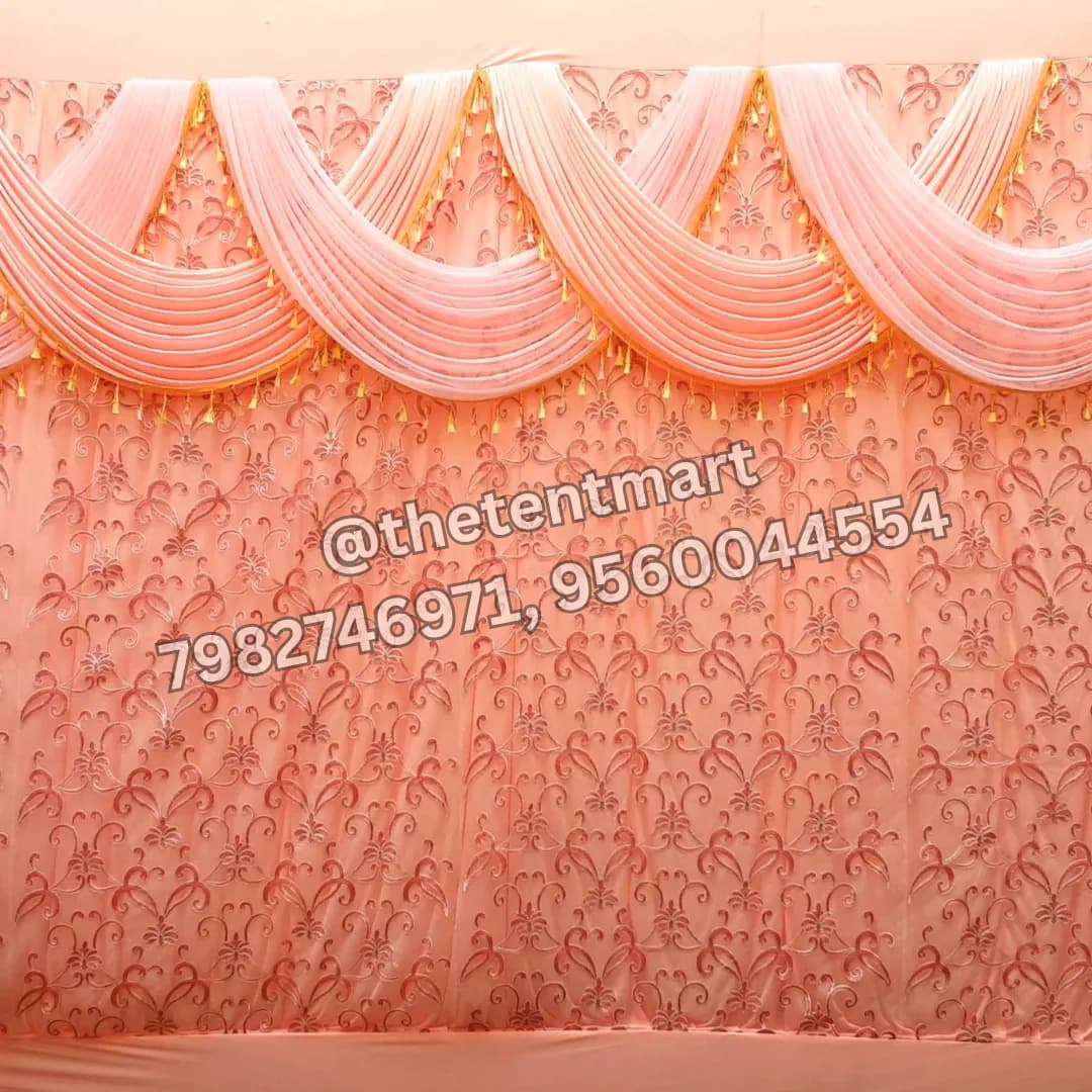 Light Pink Top Draped Net Curtain, product code CT-307
