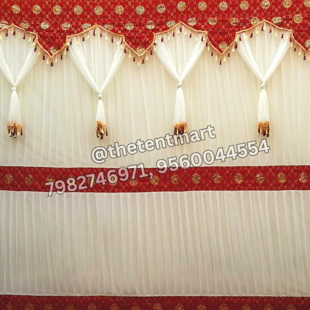 Red and White Velvet Curtain, product code CT-314