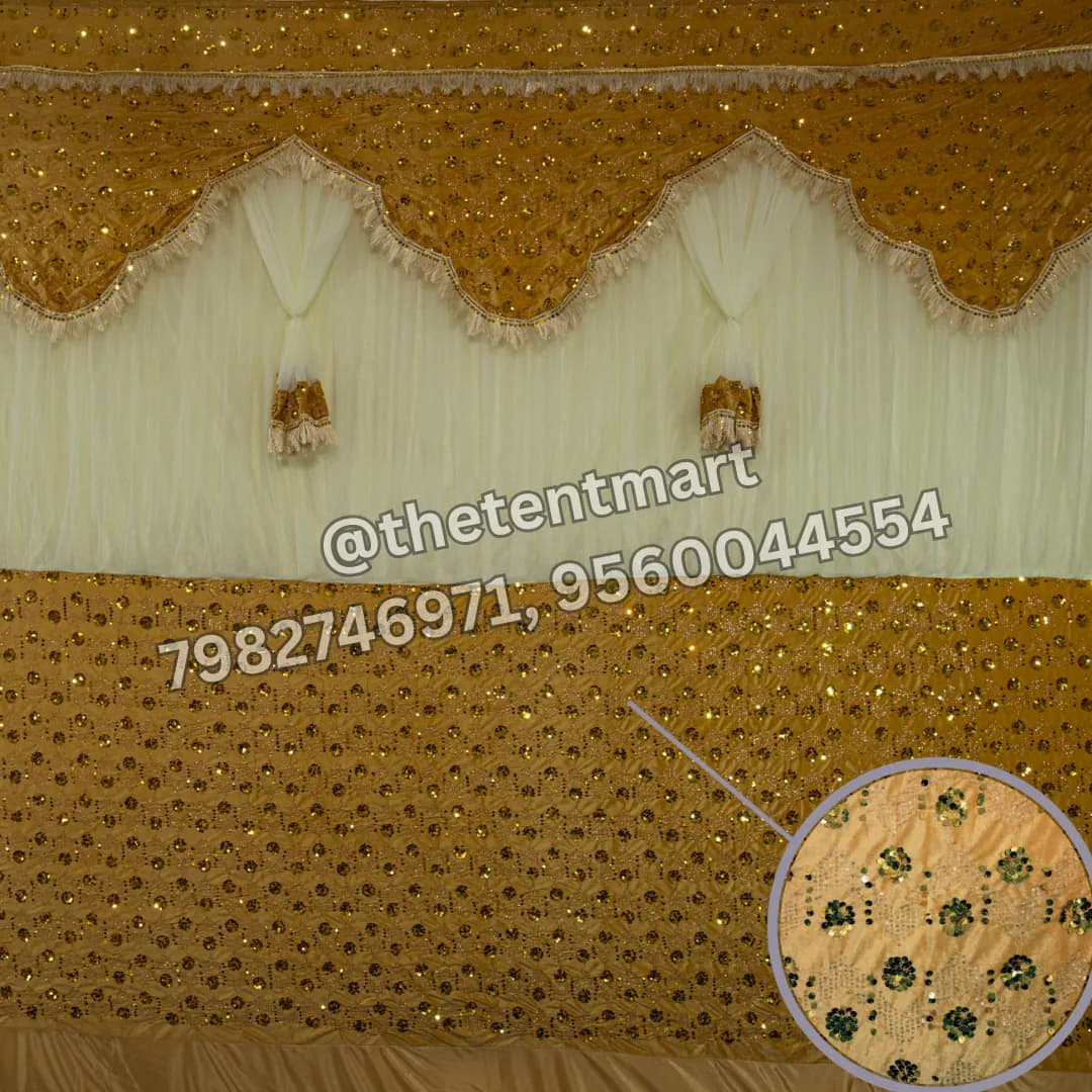 Yellow and White Velvet Curtain, product code CT-359