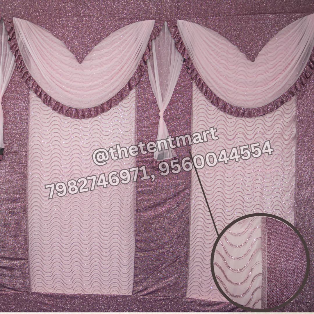 Light Pink and Purple Net Curtain, product code CT-399