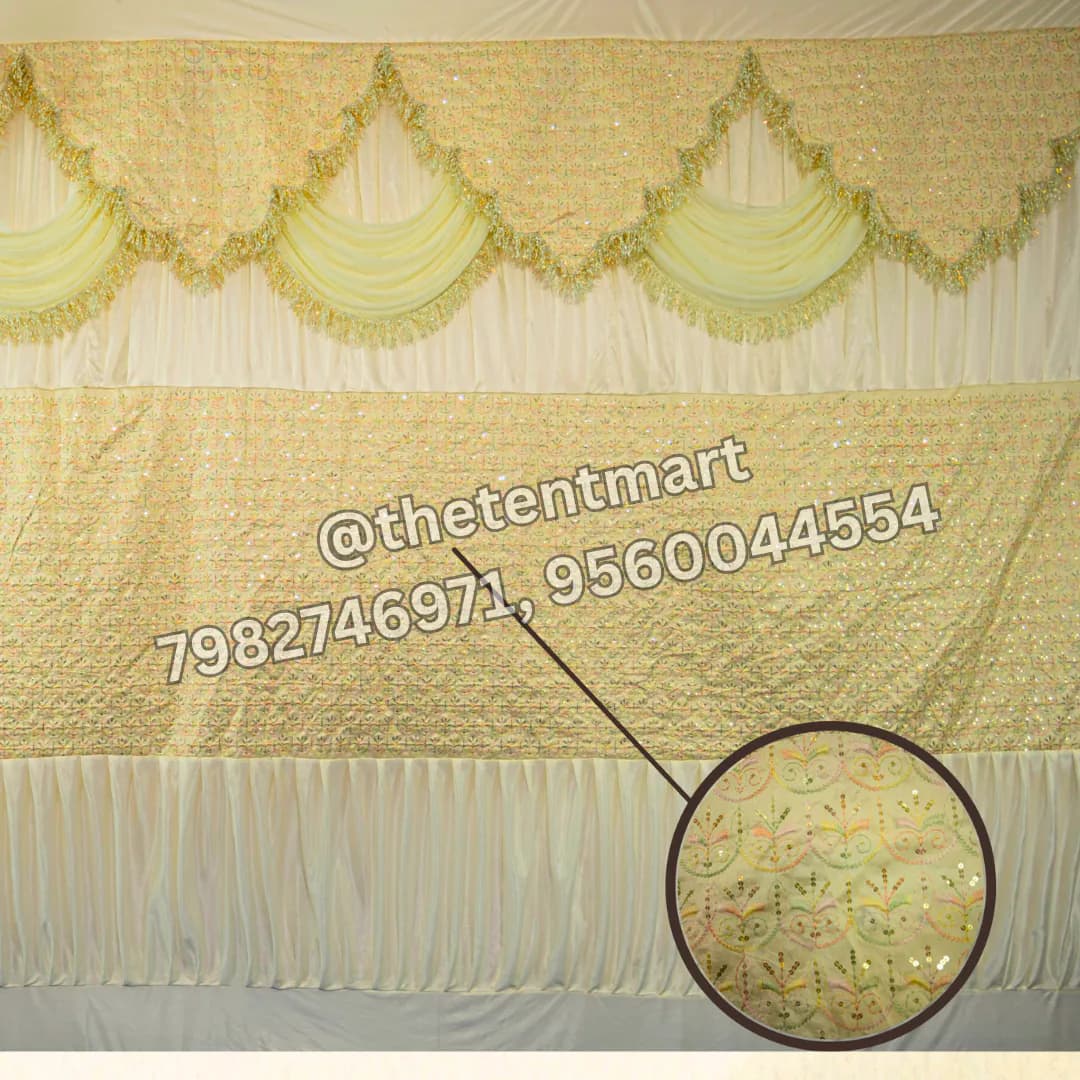 Yellow and White Designer Net Curtain, product code CT-419