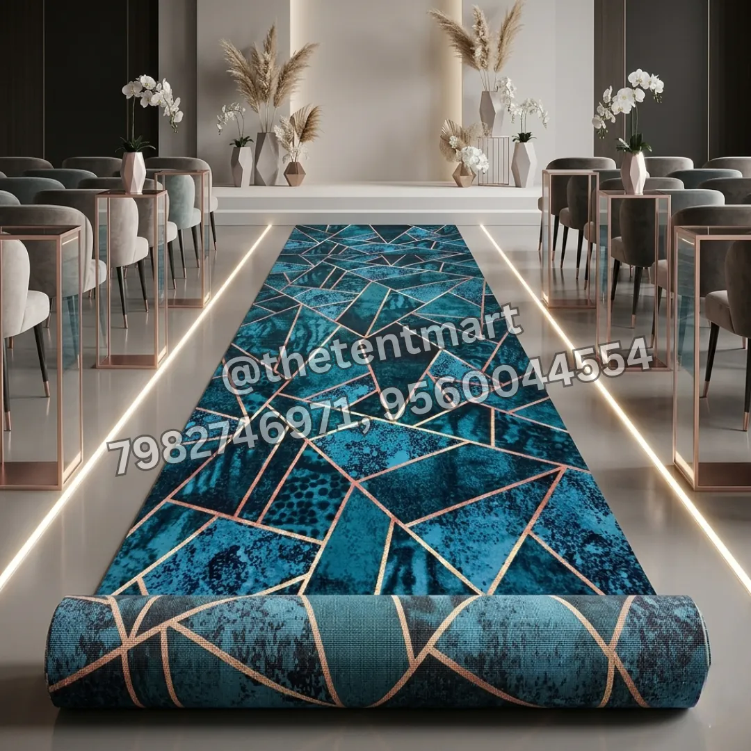 Blue Aesthetic Polygon Pattern Tent Carpet, product code FL-05A