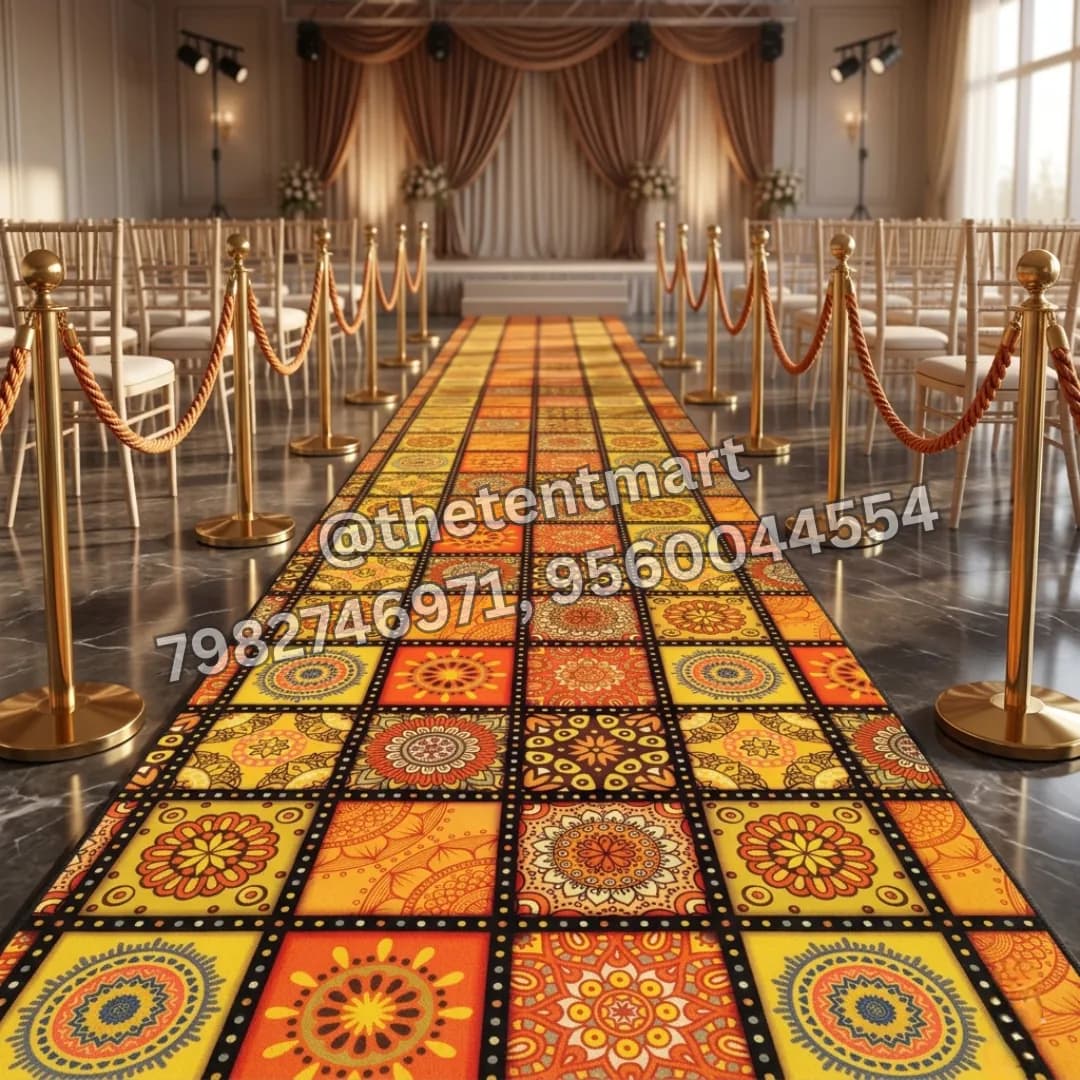 Multiple Mandala Grid Designer Tent Carpet Roll, product code FL-245