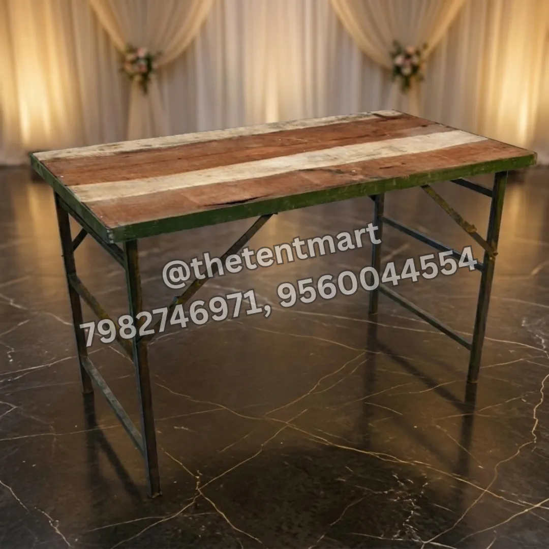 Rectangular Tent Table with Mango Wood Top, product code FTB-102