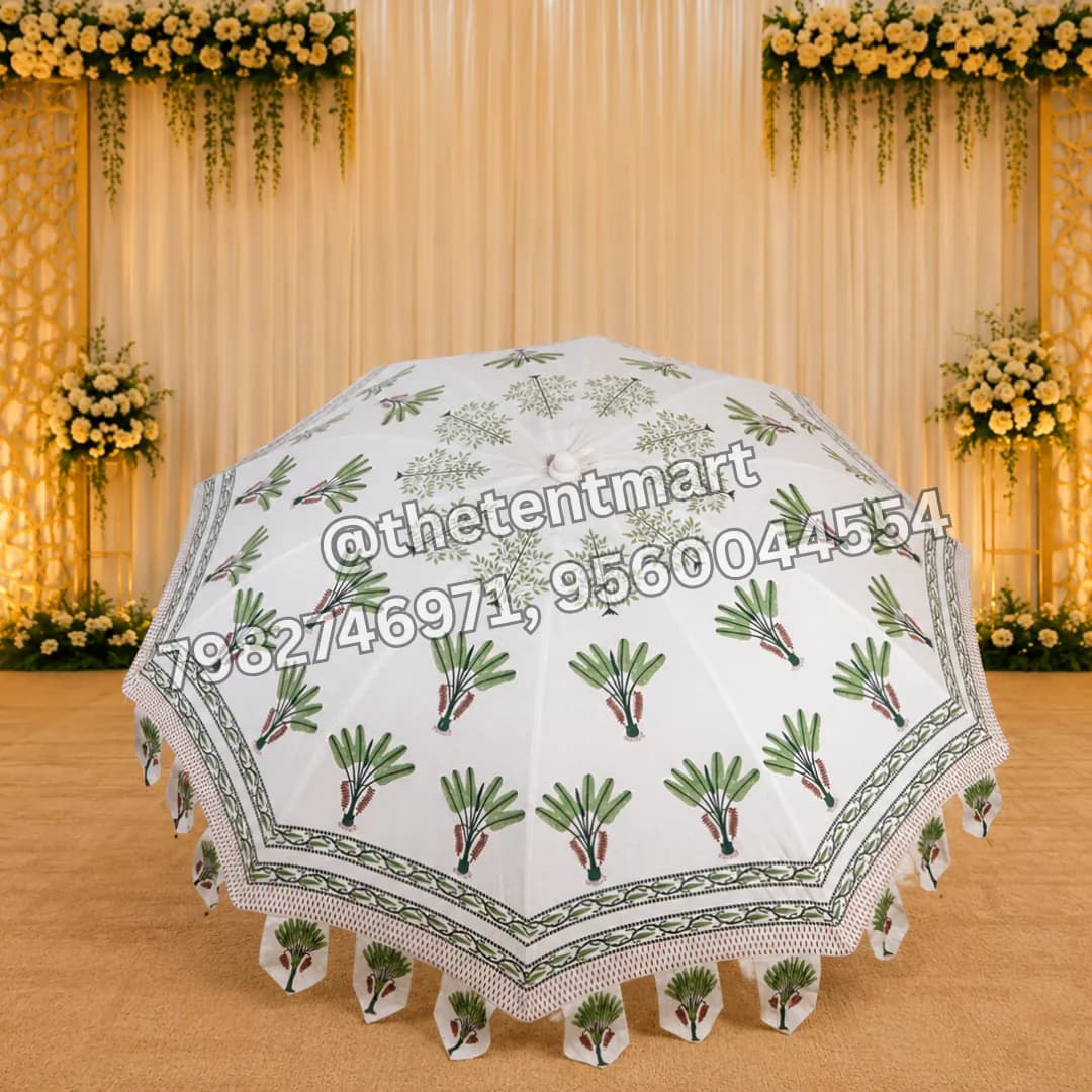 White and Green Designer Umbrella, product code UB-149