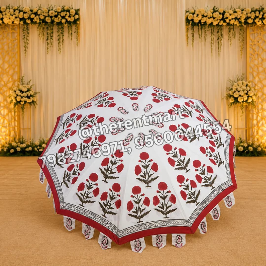 White and Red Multi-Layer Roses Design Umbrella, product code UB-152