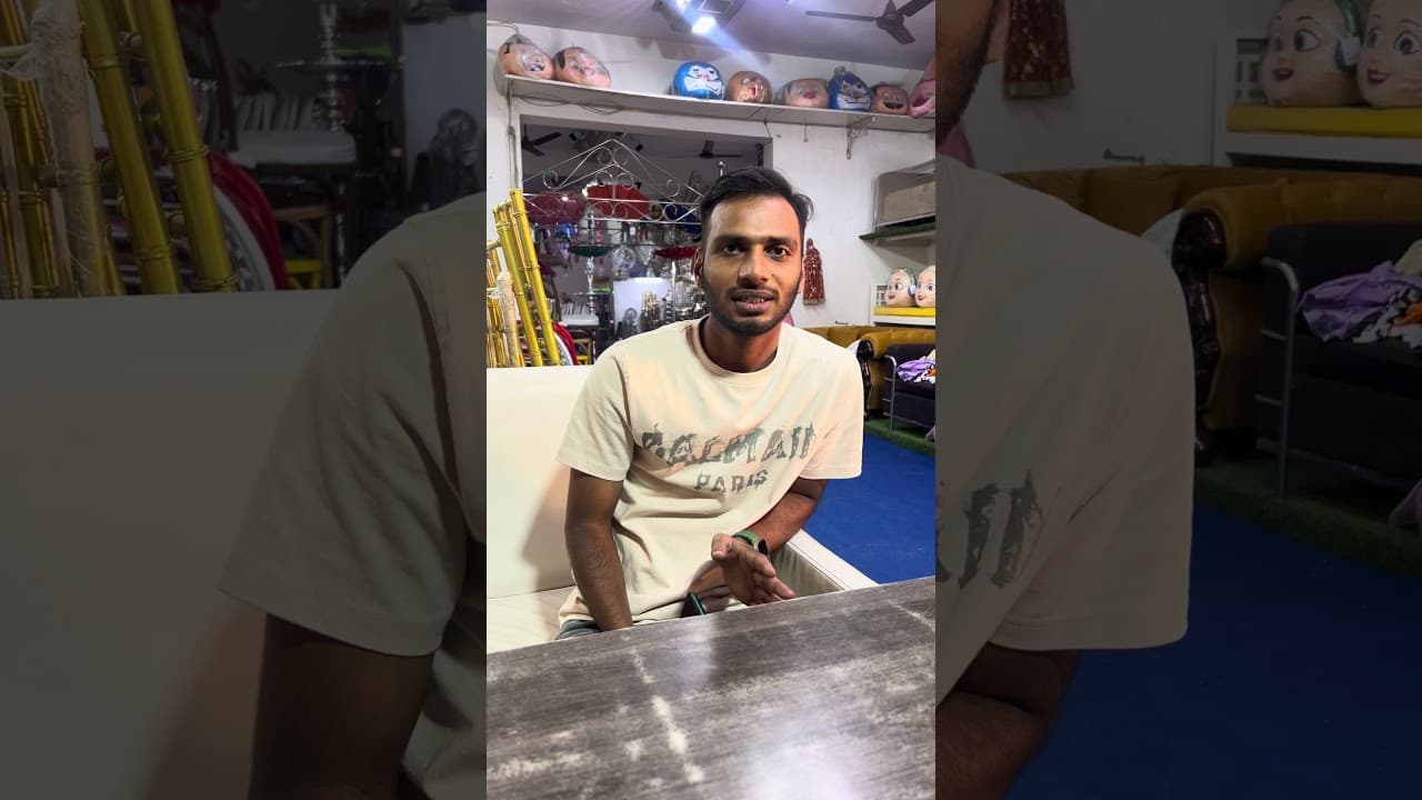 Customer smiling in a video testimonial recorded among TentMart showroom products