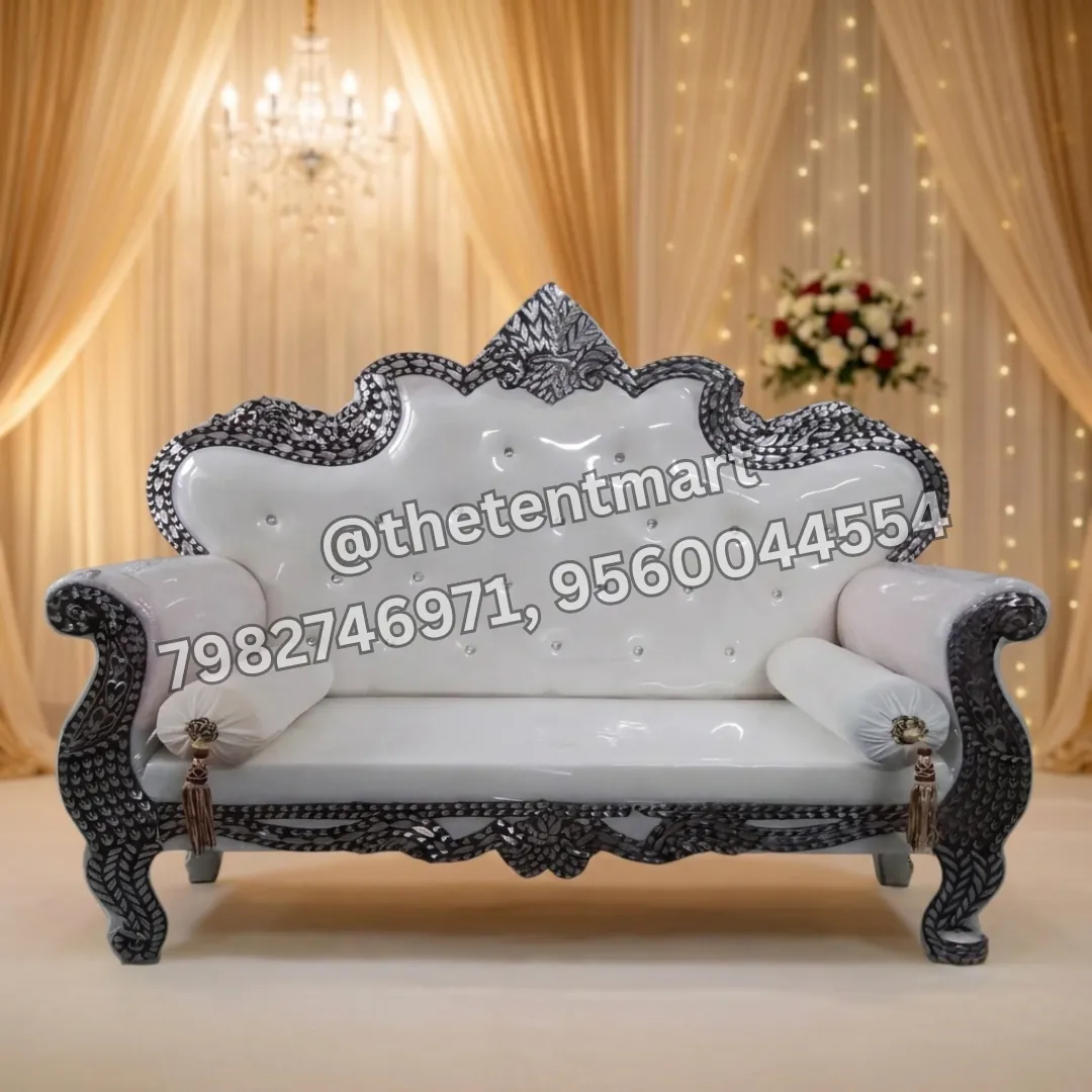 Standard Silver and White Jaimala Sofa, product code BMW-003