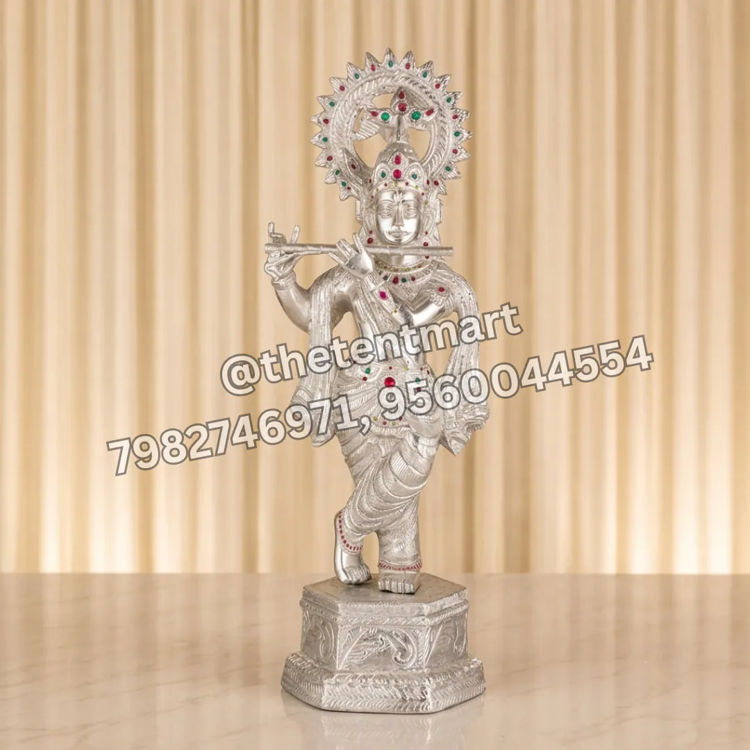 Aluminum Krishna Ji Statue, product code MS-009