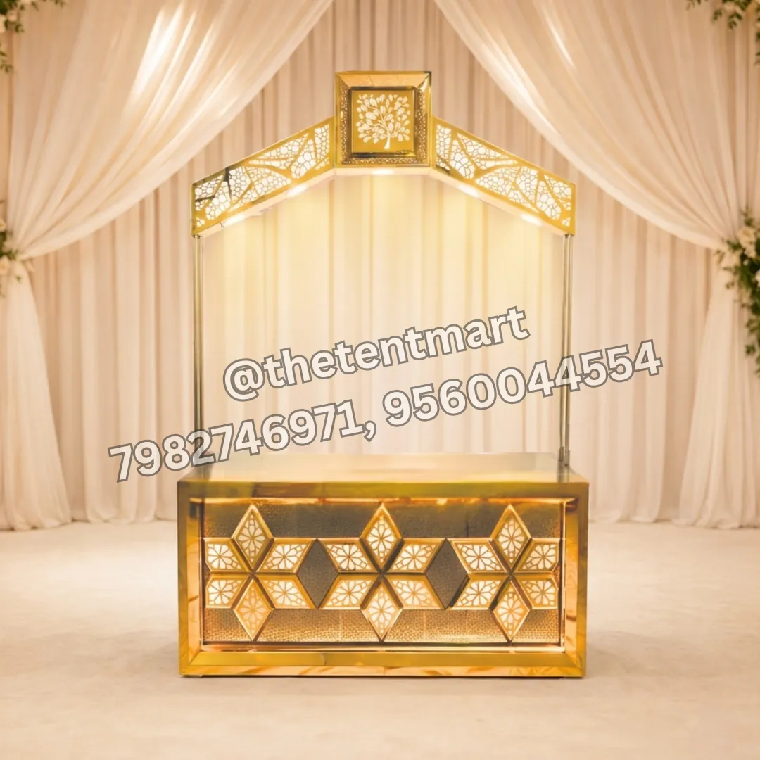Star and Flower Design Steel Catering Counter with LED Lights, product code CA-609