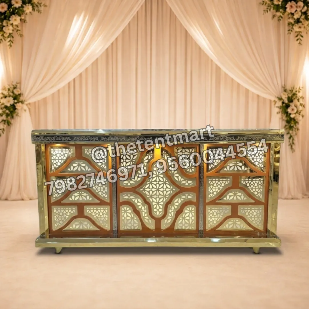 Beautiful Laser-Cut Belt Design Catering Counter, product code CA-679