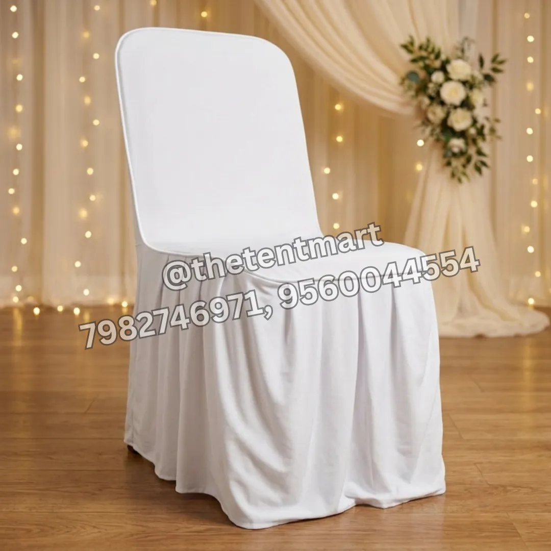 Standard White Flared Bottom Chair Cover, product code CCC-78