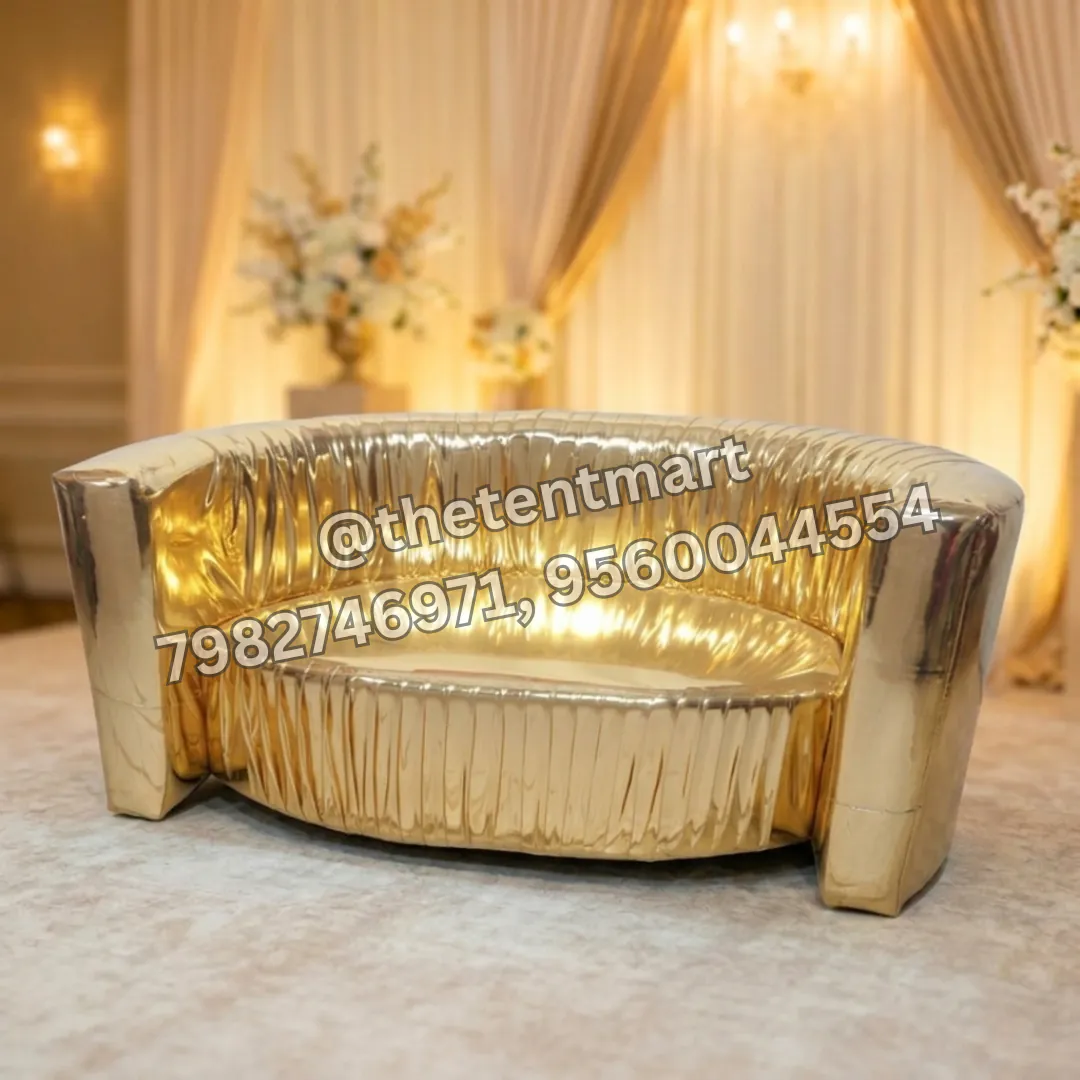 Imported Golden Rexine Premium Cushion Sofa, product code KS-145