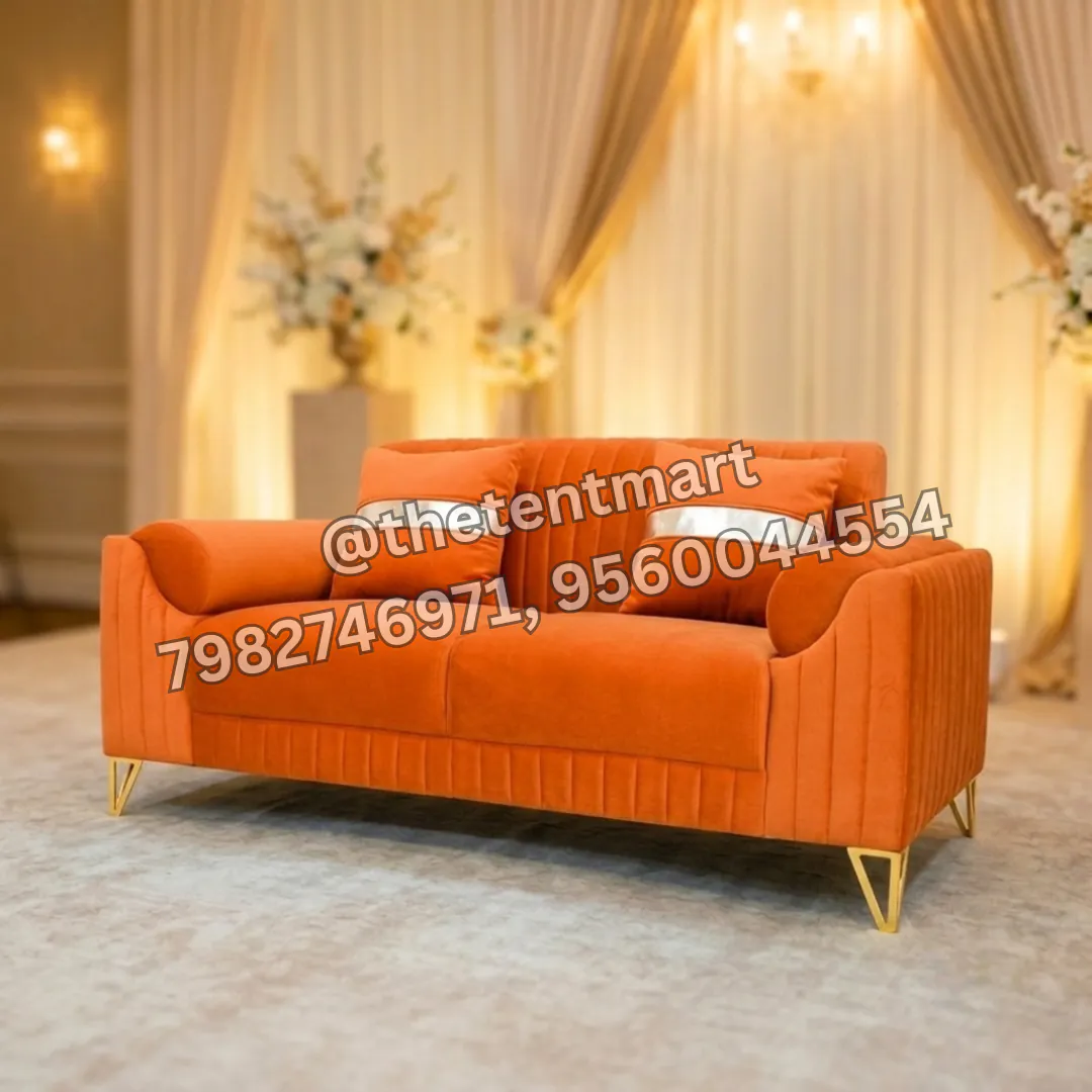 Orange and Golden Frame Premium Cushion Sofa, product code KS-170