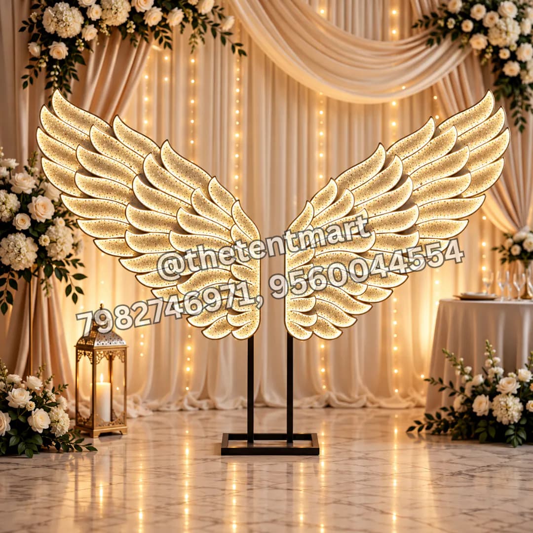 LED-Lit Wing-Shaped Plyboard Selfie Backdrop, product code SEL-197