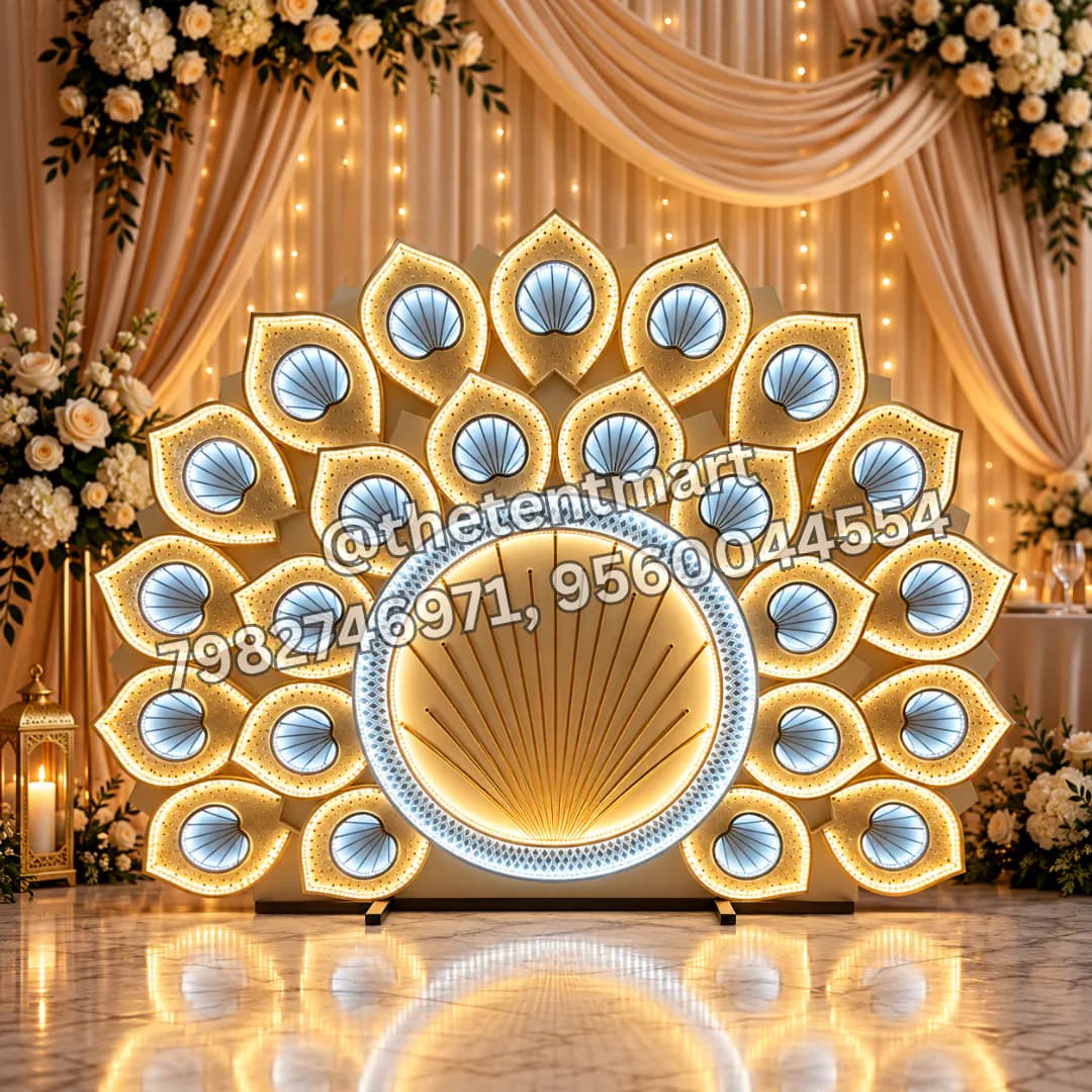 LED-Lit Grand Peacock Selfie Backdrop, product code SEL-202