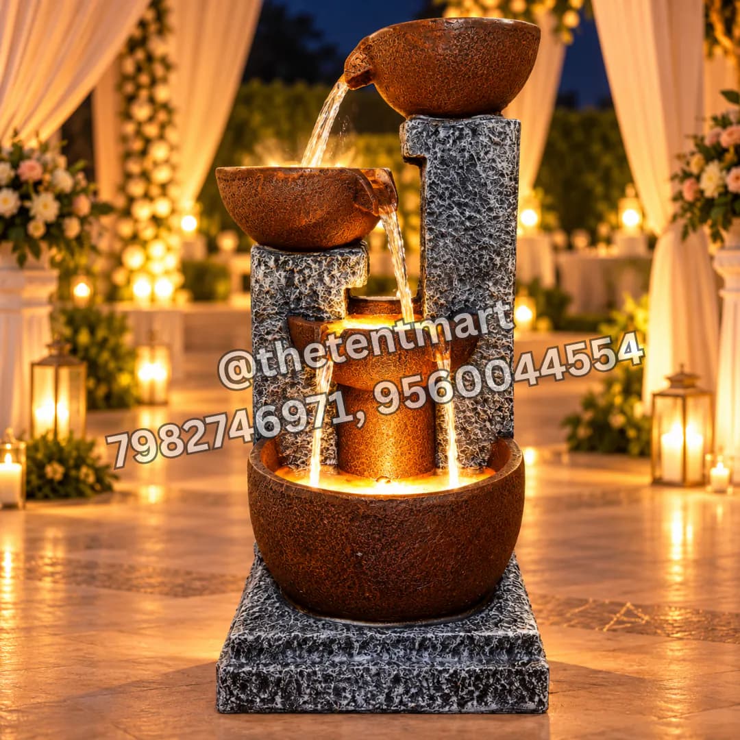 Blue and Brown Multi-Tier Fiber Fountain Decoration Piece, product code FF-209