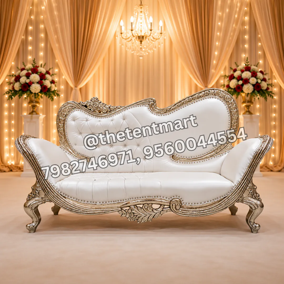 White Curved-Out Design Gillet Jaimala Sofa, product code RJS-249