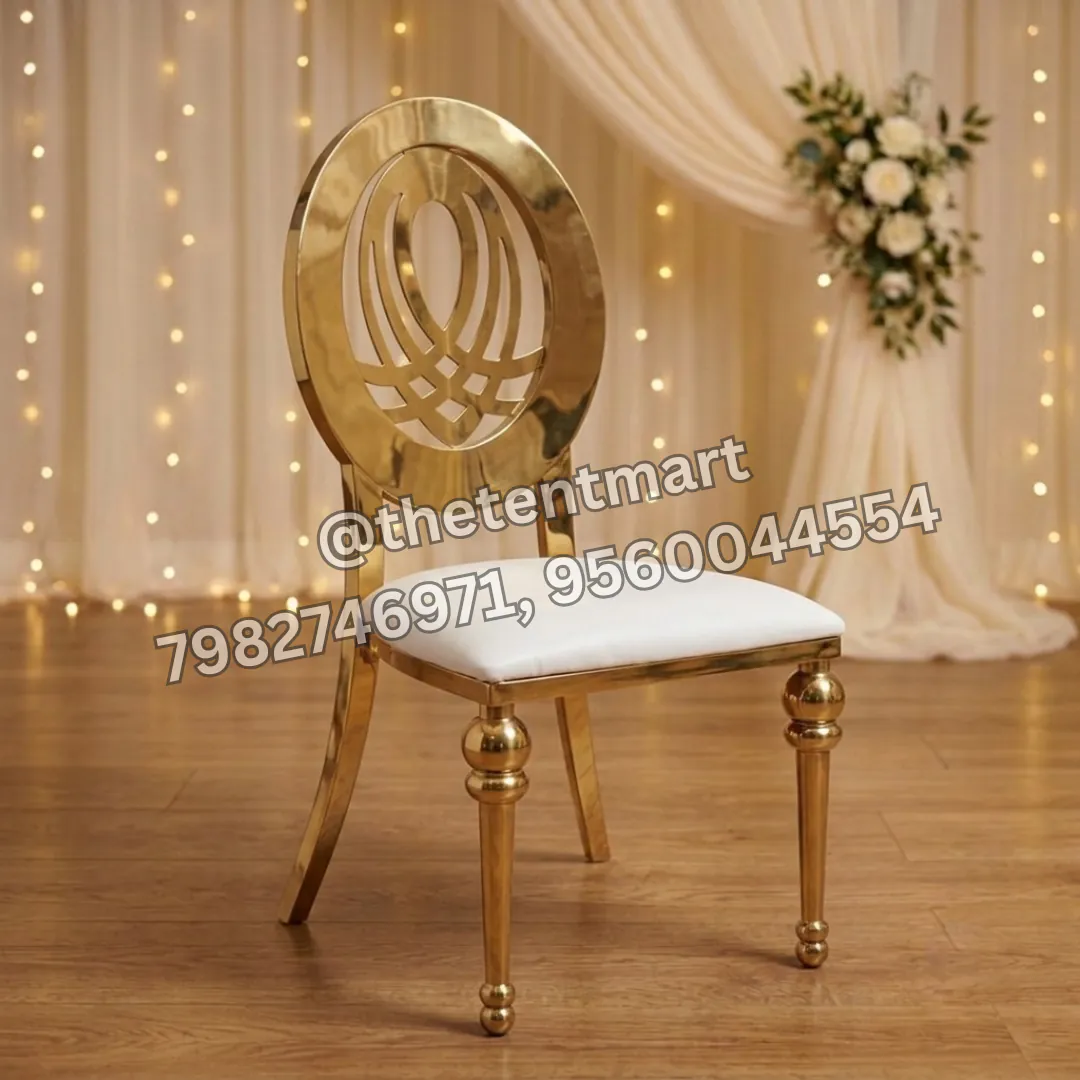 Designer Back Stainless Steel Imported Banquet Chair, product code ICH-55