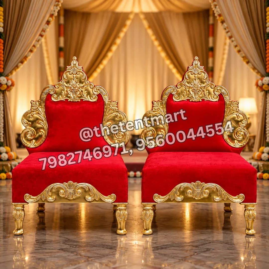 Medium Back Red and Gold Mandap Pata, product code CS-032