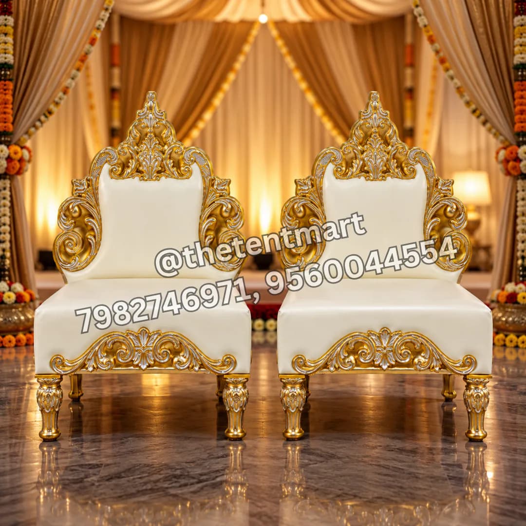 Medium Back White Cushion Mandap Pata, product code CS-032A