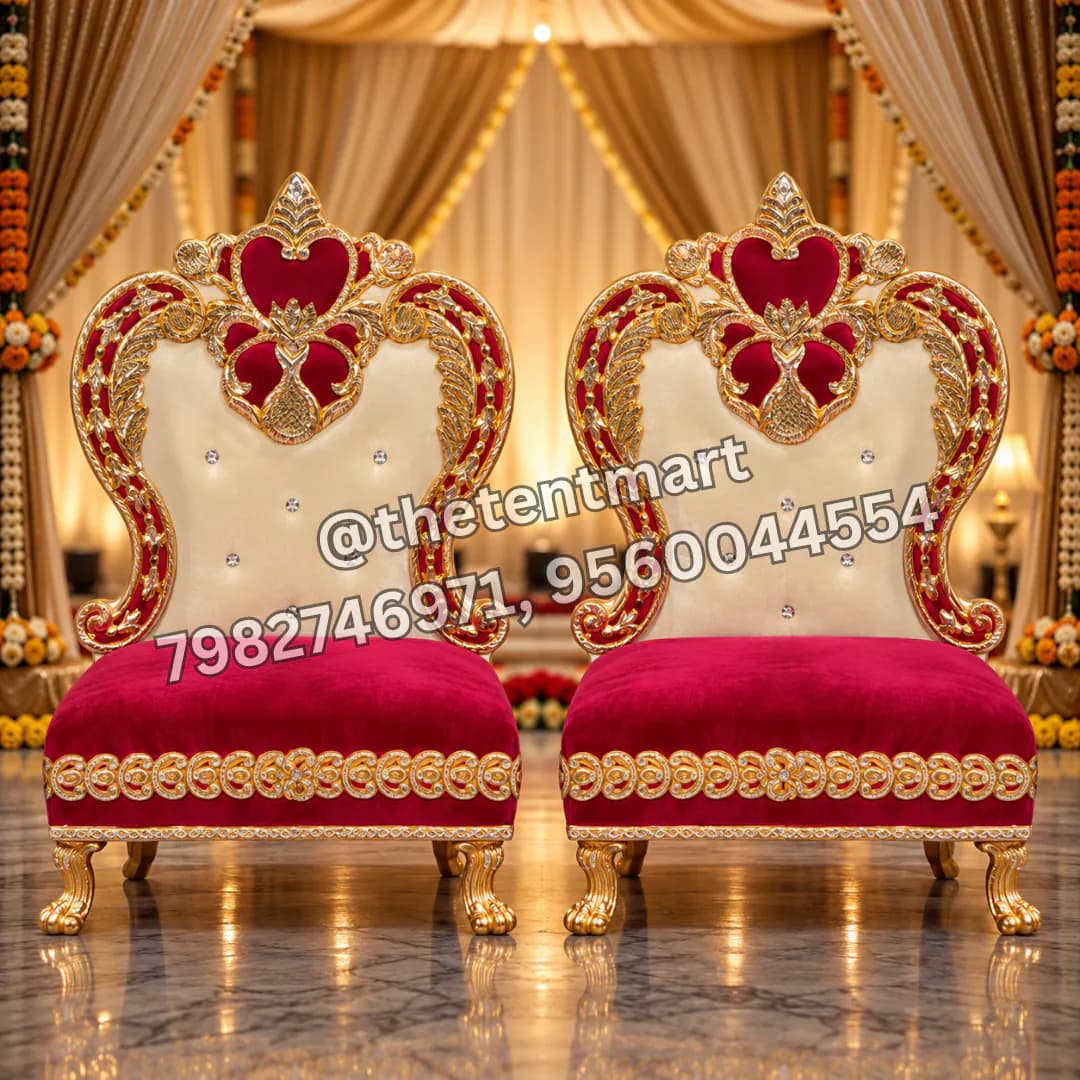 Red Base and White Back Mandap Pata with Designer Frame, product code JC-103