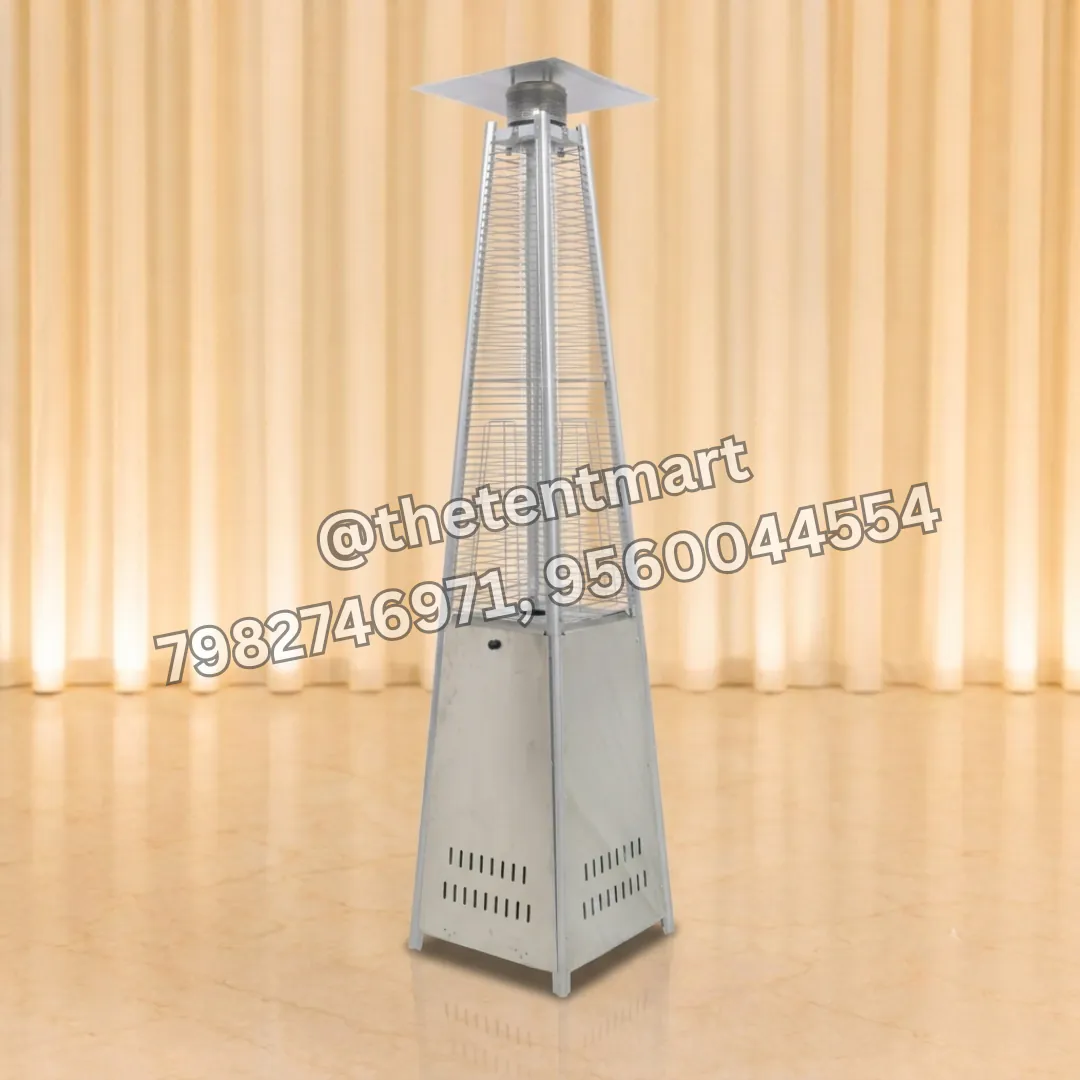 Pyramid-Shaped 7 Ft Stainless Steel Gas Heater, product code HT-12