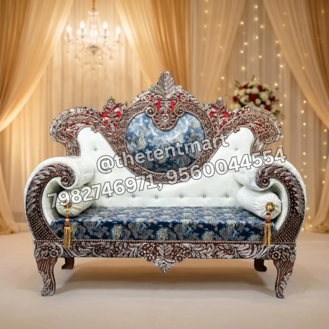 Grand Look White and Designer Wedding Stage Sofa, product code CSV-023
