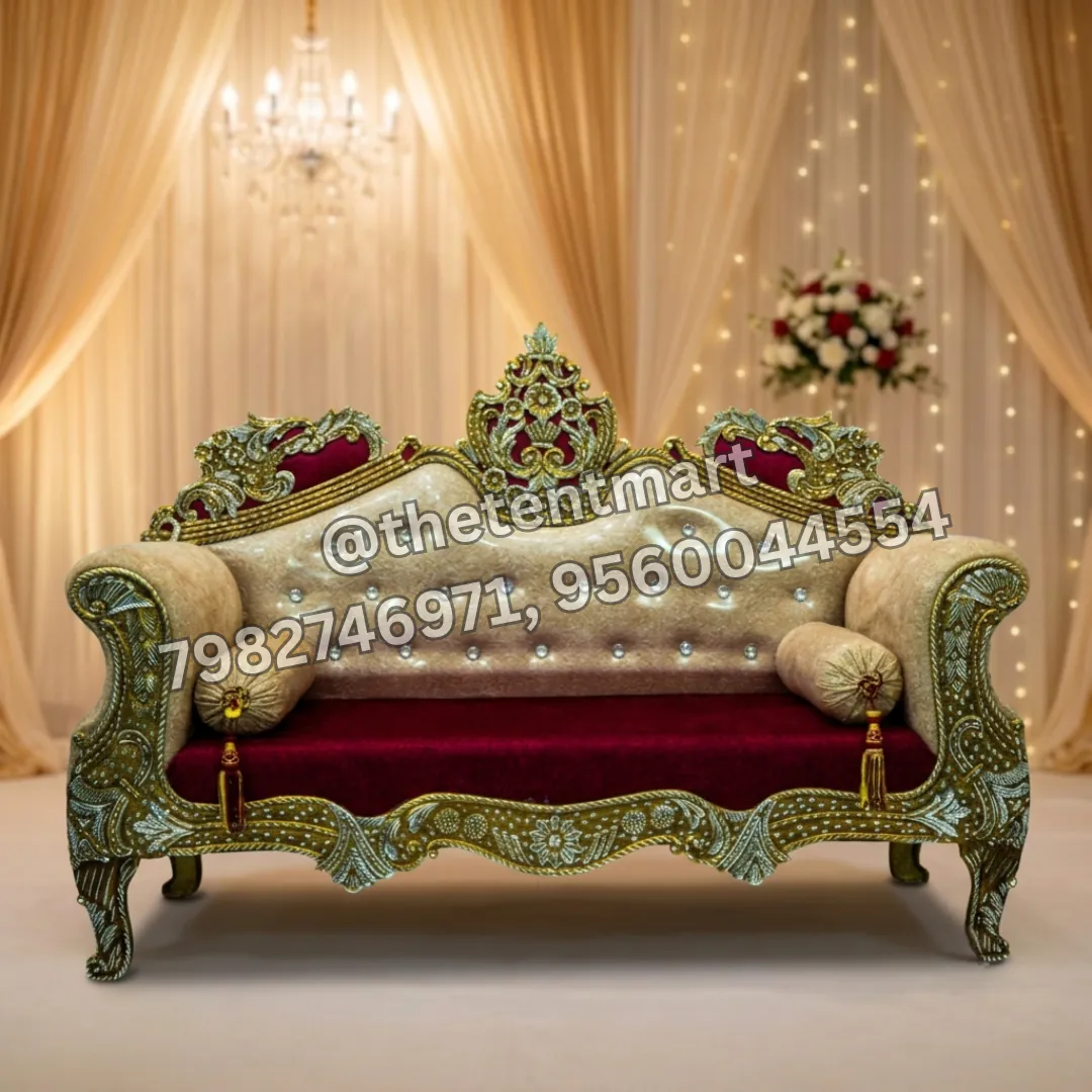 Multicolour Antique Look Comfortable Cushion Wedding Stage Sofa, product code CSV-15