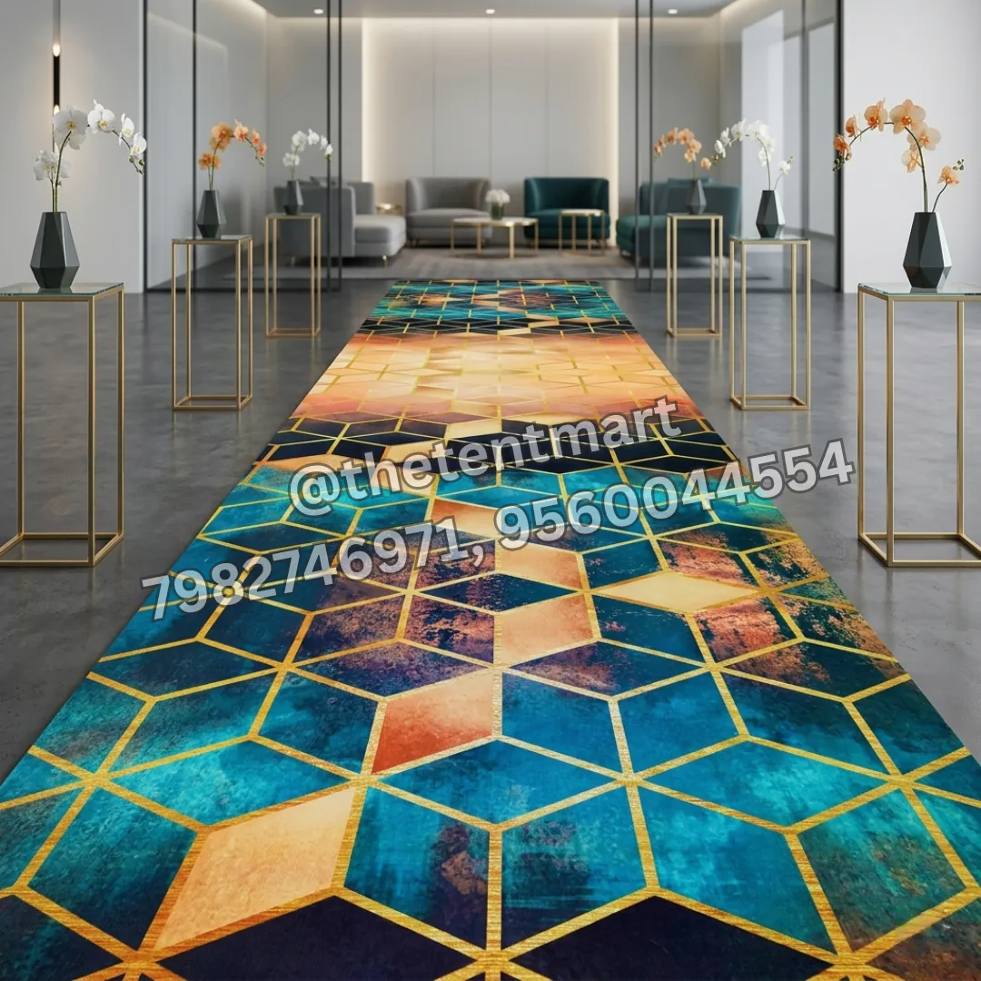 Blue and Yellow Geometric Pattern Carpet, product code FL-235