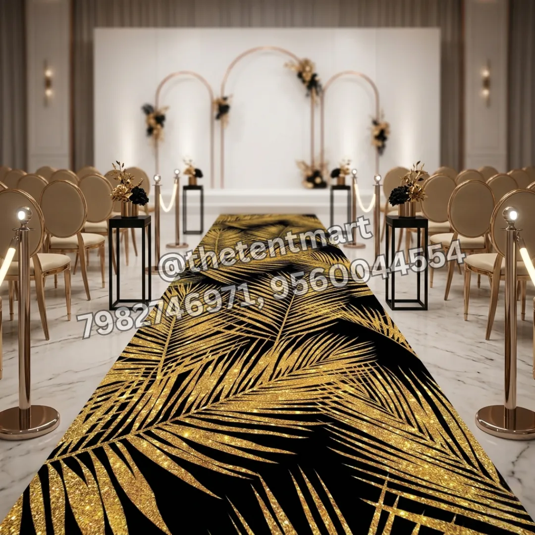 Black and Yellow Palm Tree Leaves Design Carpet, product code FL-237